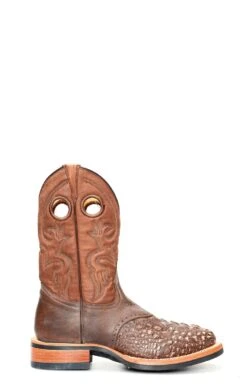 Stivali Texani Jalisco Da Lavoro Marrone Stampato Coccodrillo