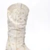Stivali Texani Frida By Cuadra Bianco Invecchiato Con Pieghe Sul Gambale