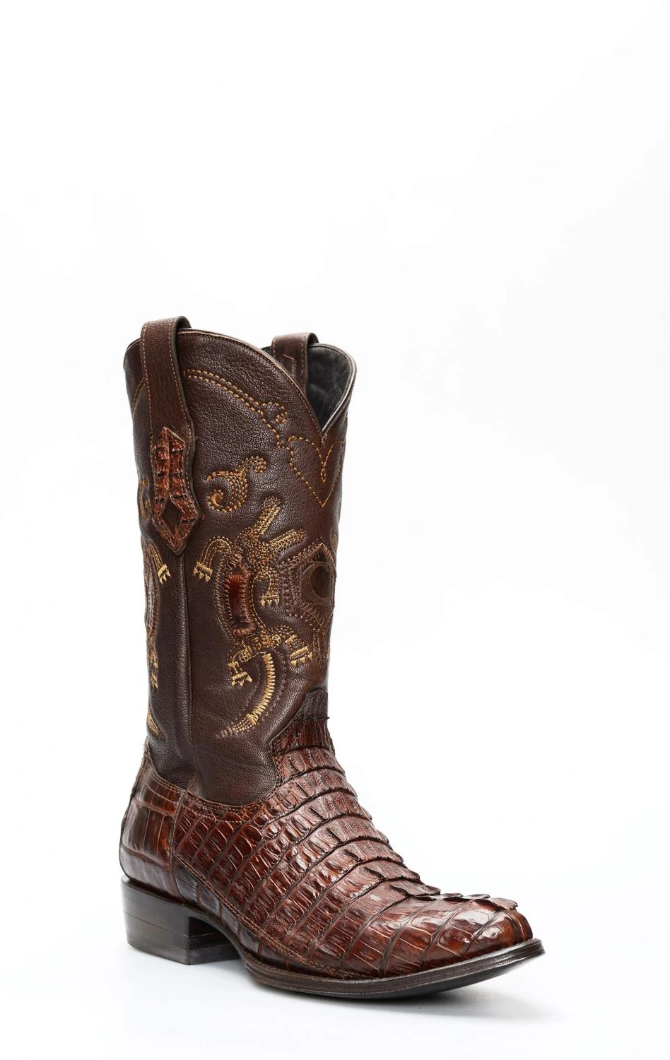 Stivali Cuadra In Pelle Di Coccodrillo Testa Di Moro Con Punta A J 3 Stivali Cuadra In Pelle Di Coccodrillo Testa Di Moro Con Punta A J - immagine 2