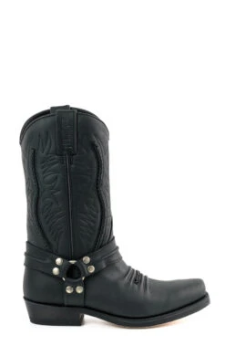 Stivali Texani Biker By Mayura In Pelle Black Horse Con Punta Squadrata