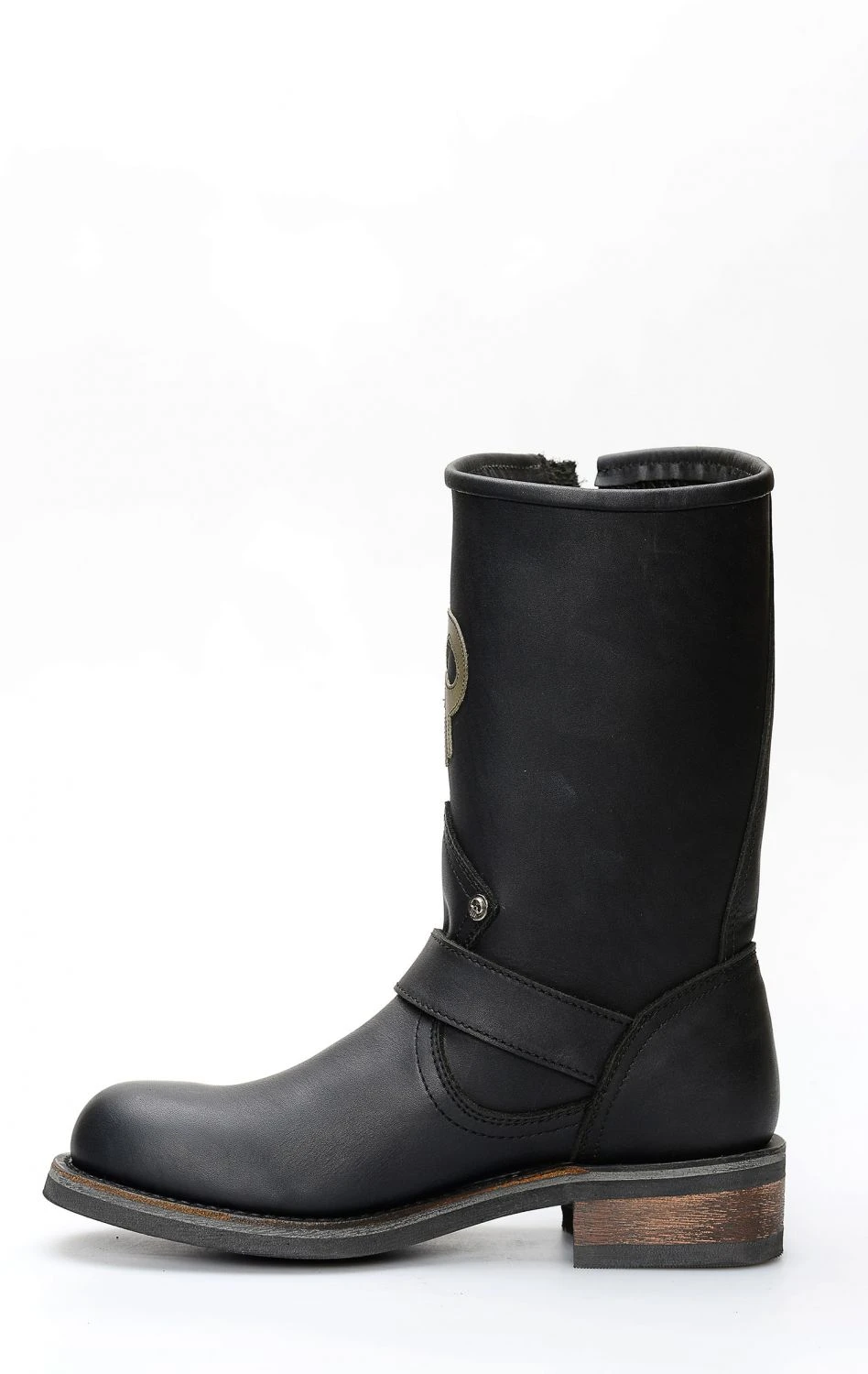 Stivali Liberty Black In Pelle Nera Con Inserto Del Logo E Conchos 6 Stivali Liberty Black In Pelle Nera Con Inserto Del Logo E Conchos - immagine 4