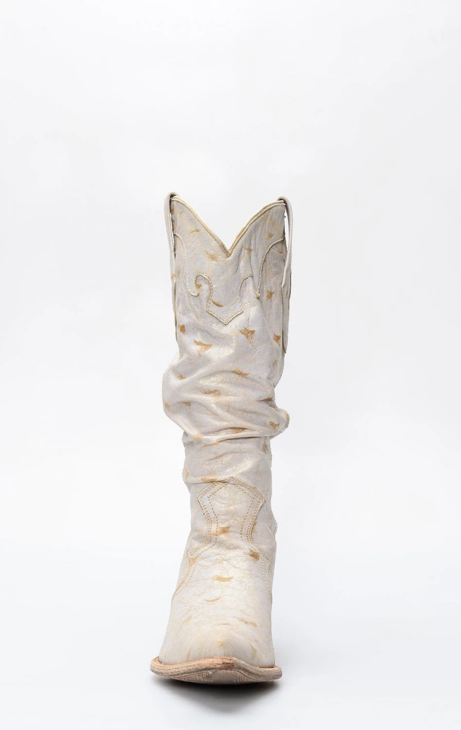 Stivali Texani Frida By Cuadra Bianco Invecchiato Con Pieghe Sul Gambale 5 Stivali Texani Frida By Cuadra Bianco Invecchiato Con Pieghe Sul Gambale - immagine 3