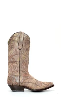 Prima pagina 7 Stivali Jalisco Stile Texano In Pelle Invecchiata Con Ricamo