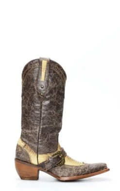 Stivali Frida By Cuadra In Pelle Di Gamba Di Struzzo Color Marrone