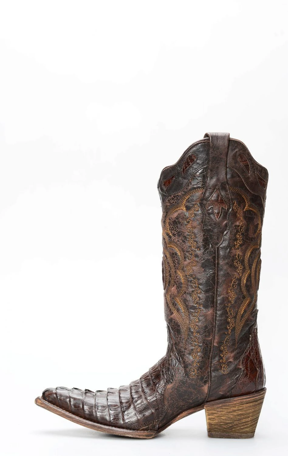 Stivali Texani Frida By Cuadra In Pelle Di Coccodrillo Testa Di Moro 6 Stivali Texani Frida By Cuadra In Pelle Di Coccodrillo Testa Di Moro - immagine 4