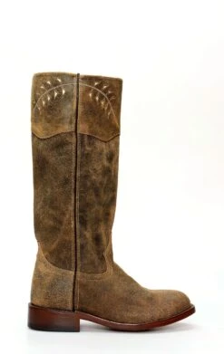 Stivali Jalisco In Pelle Rovesciata Marrone In Stile Camperos