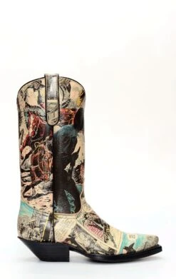 Stivali Jalisco Texano Con Fumetto Stampato