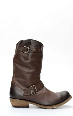 Stivali Biker Liberty Black Testa Di Moro E Punta Rotonda