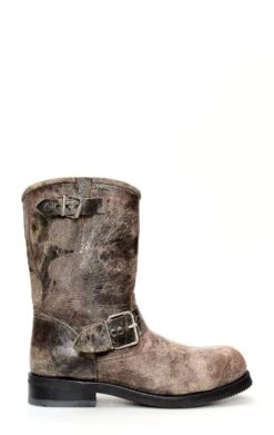 Stivali Biker Jalisco In Pelle Invecchiata Marrone Scuro