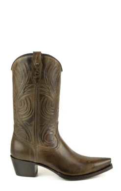 Stivali Texani Colore Marrone A Mezzo Tacco