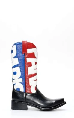 Stivali Texani Mexicana Con Gambale Colorato A Bandiera