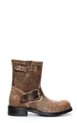 Stivali Jalisco Biker In Pelle Invecchiata Marrone Scuro