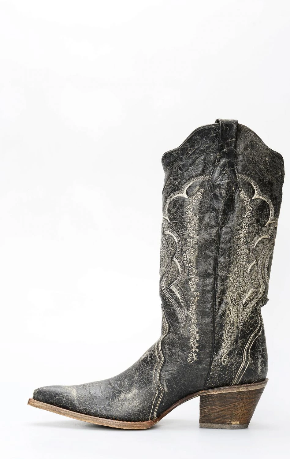 Stivali Texani Frida By Cuadra In Pelle Spazzolata Nera E Grigia 6 Stivali Texani Frida By Cuadra In Pelle Spazzolata Nera E Grigia - immagine 4