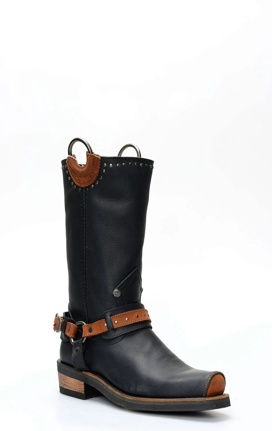 Stivali Liberty Black In Pelle Nera Con Anelli E Punta Squadrata 4 Stivali Liberty Black In Pelle Nera Con Anelli E Punta Squadrata - immagine 2