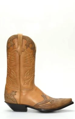 Stivali Texani Jalisco Marrone Con Mascherina A Contrasto Marrone Scuro