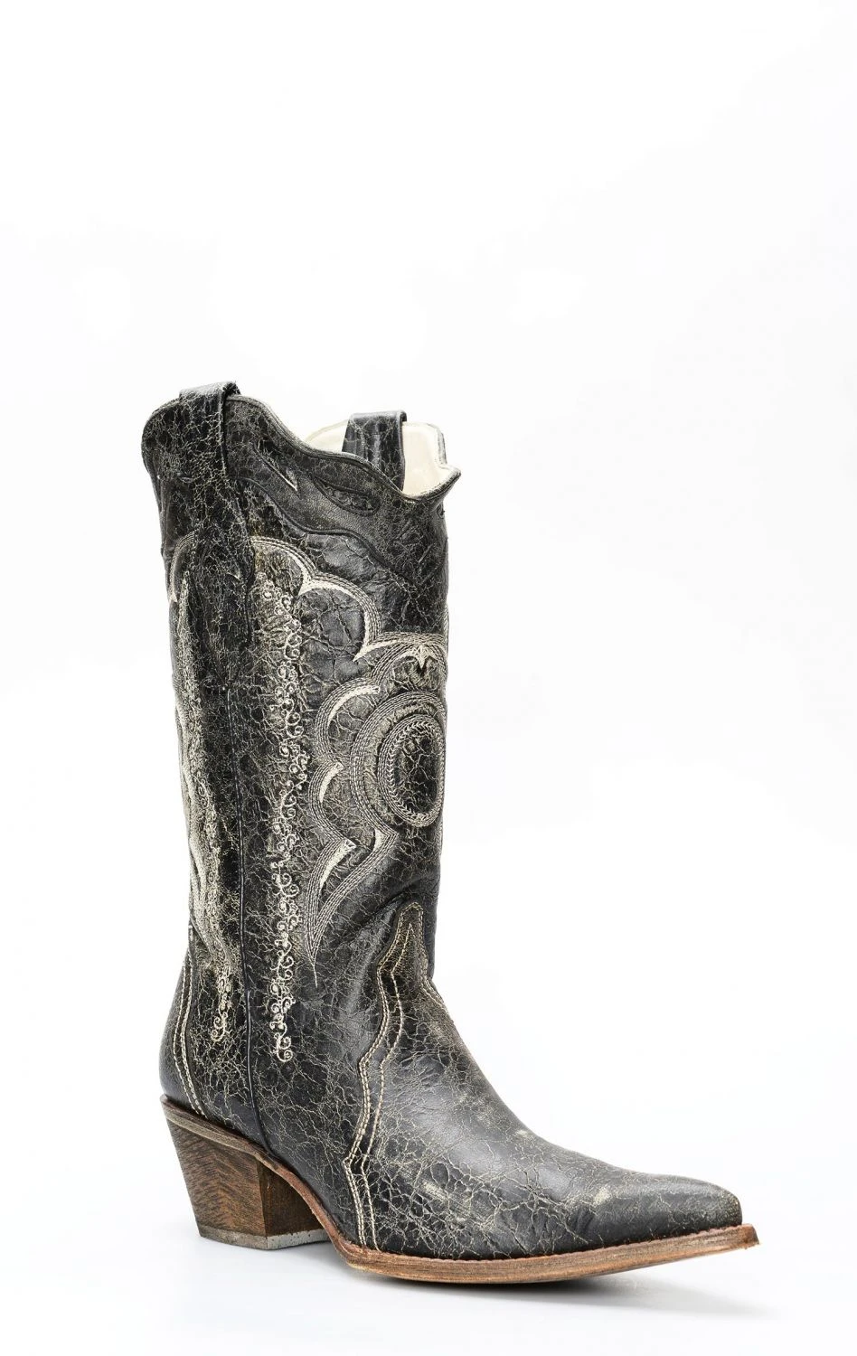 Stivali Texani Frida By Cuadra In Pelle Spazzolata Nera E Grigia 4 Stivali Texani Frida By Cuadra In Pelle Spazzolata Nera E Grigia - immagine 2