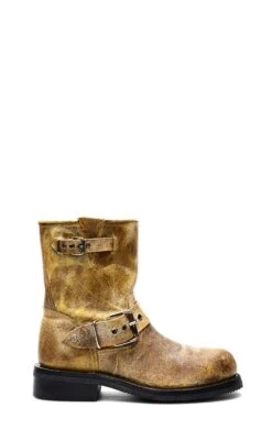 Stivali Jalisco Biker In Pelle Invecchiata Chiara