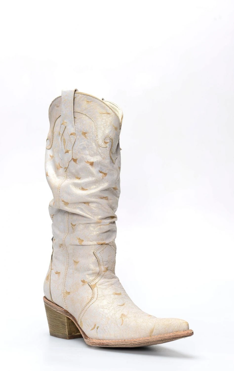 Stivali Texani Frida By Cuadra Bianco Invecchiato Con Pieghe Sul Gambale 4 Stivali Texani Frida By Cuadra Bianco Invecchiato Con Pieghe Sul Gambale - immagine 2