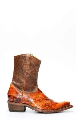 Stivali Cuadra In Pelle Di Anguilla Rosso Sfumato Con Cerniera